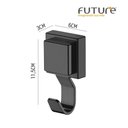 Ver imagem 4 de Kit 2 Ganchos Cabide Multiuso com Ventosa Preto Fosco Future
