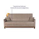 Ver imagem 5 de Sofá Cama Reclinável Caribe Bouclê Bege 2,02m - King House