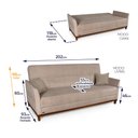Ver imagem 2 de Sofá Cama Reclinável Caribe Bouclê Bege 2,02m - King House