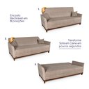 Ver imagem 4 de Sofá Cama Reclinável Caribe Bouclê Bege 2,02m - King House