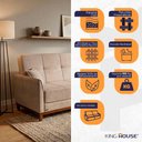 Ver imagem 3 de Sofá Cama Reclinável Caribe Bouclê Bege 2,02m - King House