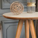 Ver imagem 2 de Conjunto Mesa Apoio e Lateral Redonda Pés Palito Classic - Off White com Freijo