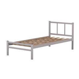 Cama de Ferro Solteiro Cinza - 3