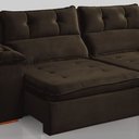 Ver imagem 3 de Sofa Retratil e Reclinavel Toronto 290cm 4 Lugar Kc Rei de Casa Veludo Marrom