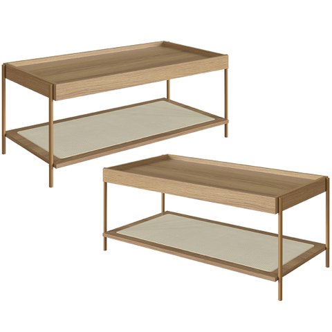 Kit 02 Mesas de Centro para Sala de Estar Industrial Indy A03 Hanover Dourado - Lyam Decor