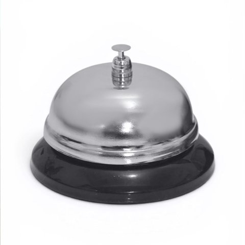 Campainha Sino de Mesa 8,5x6cm Inox Prateado Metal