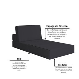 Sofá Cama à Vácuo 1 Lugar Linha Modular Flip Magic - 9