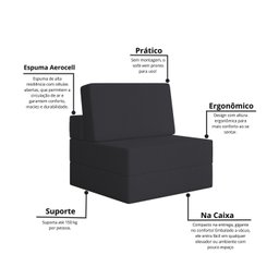 Sofá Cama à Vácuo 1 Lugar Linha Modular Flip Magic - 8