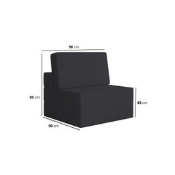 Sofá Cama à Vácuo 1 Lugar Linha Modular Flip Magic - 5