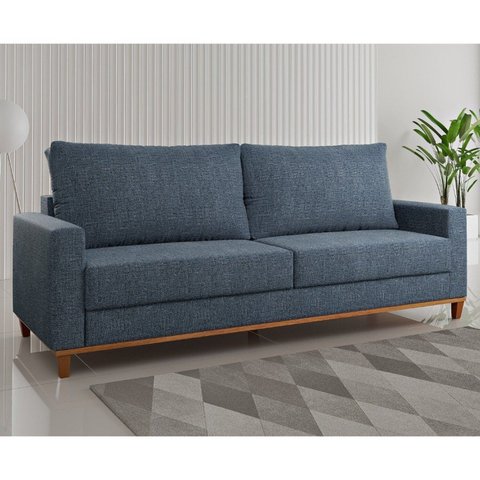 Sofá Fixo Living 2 Almofadas Soltas 4 Lugares 220cm Ares