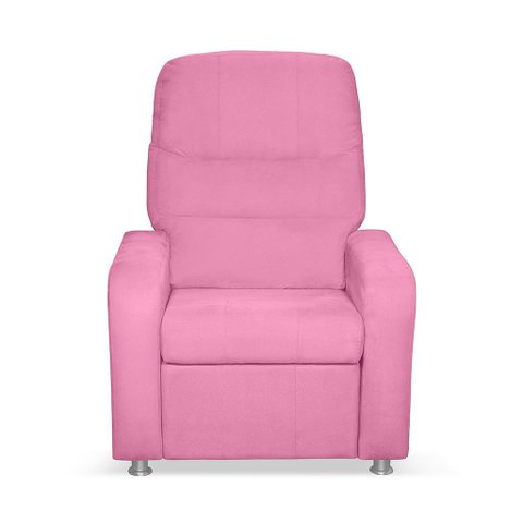 Poltrona do Papai Confortável Suede Rose Sistema Encosto Reclinável e Inclinável Mecanismo Manual