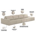 Ver imagem 4 de Sofá Ilha Modular para Sala 432cm com Puff Dublin K01 Linho Bege - Lyam Decor
