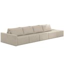 Ver imagem 1 de Sofá Ilha Modular para Sala 432cm com Puff Dublin K01 Linho Bege - Lyam Decor