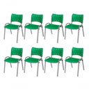 Ver imagem 1 de Cadeira Iso Base Cinza Escola, Escritório Verde Kit 8 Un