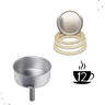 Kit Reparo Cafeteira Italiana 12 Xícaras Funil Filtro Borracha Ke Home - 6