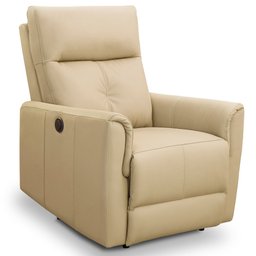 Poltrona Retrátil Reclinável Elétrica para Sala Living Sillon L06 Couro Bege - Lyam Decor - 5