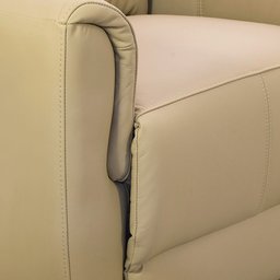 Poltrona Retrátil Reclinável Elétrica para Sala Living Sillon L06 Couro Bege - Lyam Decor - 8