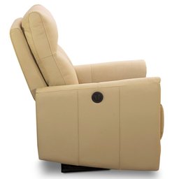 Poltrona Retrátil Reclinável Elétrica para Sala Living Sillon L06 Couro Bege - Lyam Decor - 6