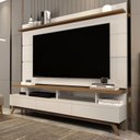Ver imagem 1 de Rack com Painel para TV até 72 Polegadas MDF 180CMX195CM Pés em Madeira Maciça Vivare