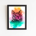 Ver imagem 1 de Quadro Gato Pets Animais Aquarela Arte Moldura 30x40cm