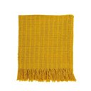 Ver imagem 2 de Manta Xale Rubi 1,70m X 1,40m com Franja para Sofá Cama 100% Algodão 01 Peça - Amarelo