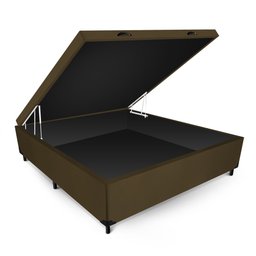 Box Baú Max Ultra Blindado Suede Marrom Casal 138x188x42cm Maxpuma - 3