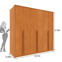 Ver imagem 4 de Guarda-Roupa Casal com 6 Portas e 6 Gavetas 201cm Multimóveis CR35494 Cinamomo