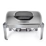 Rechaud Aço Inox Premium Basculante Retangular Com Visor Gourmet Mix - 1