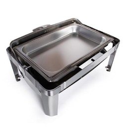 Rechaud Aço Inox Premium Basculante Retangular Com Visor Gourmet Mix - 3