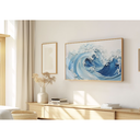 Ver imagem 1 de Quadro Decorativo N°206 160x90cm - Panorâmico - Ondas do Mar em Alto - Madeira Clara - Rollflex