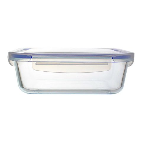Pote de Vidro Hermético com Travas e Vedação Azul 630ml - Casambiente