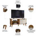 Ver imagem 3 de Rack Bancada para Tv 50 Pol 120cm Roby Nature/off Z49 - Mpozenato