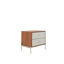 Ver imagem 3 de Mesa de Cabeceira 2 Gavetas Jasper 64 Cm - Off White Fosco C/ Canella - Champanhe