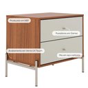 Ver imagem 2 de Mesa de Cabeceira 2 Gavetas Jasper 64 Cm - Off White Fosco C/ Canella - Champanhe