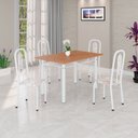 Ver imagem 1 de Conjunto Sala de Jantar com 4 Cadeiras Lívia Branco/Bege
