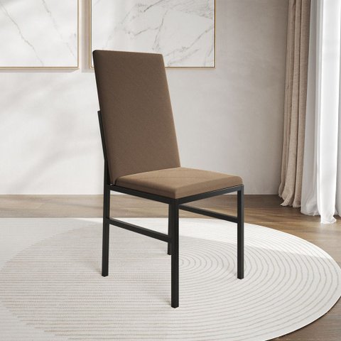 Cadeira de Jantar Estofada Mônaco Premium para Mesa Sala de Jantar Cozinha Conforto - Marrom