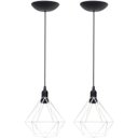 Ver imagem 1 de 2 Pendentes Aramado Diamante Luminária Lustre P Teto Retrô Vintage Industrial Balcão Branco