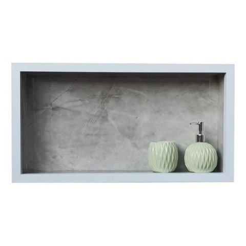 Nicho Porcelanato Original Banheiro Cinza 60x30cm