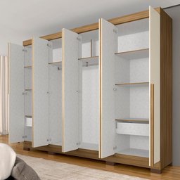 Guarda Roupa Casal Liz 8 Portas 2 Gavetas Boreal/off Premium - M.a Boreal/off Premium - 4
