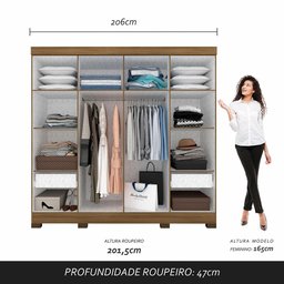 Guarda Roupa Casal Liz 8 Portas 2 Gavetas Boreal/off Premium - M.a Boreal/off Premium - 7