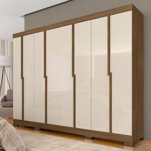 Guarda Roupa Casal Liz 8 Portas 2 Gavetas Boreal/off Premium - M.a Boreal/off Premium