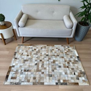 Tapete de Couro Exótico 100x150 Placa 5cm Quadriculado