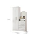 Ver imagem 4 de Guarda Roupa Casal Porto de Siena 2 Portas de Bater 4 Gavetas Espelho Branco Albatroz Móveis