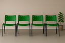 Ver imagem 1 de Kit 4 Cadeiras Iso Fixa Empilhável Escola Igreja Salão:verde