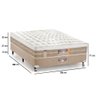 Cama Box Casal + Colchão Casal Silver Star Air com Mola Pocket Castor 71x138x188cm Branco e Bege - 7