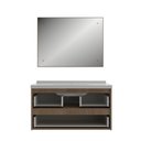 Ver imagem 4 de Conjunto Gabinete para Banheiro Suspenso com Cuba e Espelho em MDF 82cm Enseada Noce Marrom