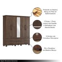 Ver imagem 3 de Guarda Roupa Bipartido 5 Portas Madeira Maciça Naipe 6 Gavetas Café - G74 - Gran Belo