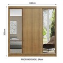 Ver imagem 4 de Guarda-roupa Casal Madesa Reno 3 Portas de Correr com Espelhos