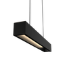 Pendente Linear Retangular Office Preto Sala Quarto 70cm Tubular T8 - 1