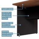 Ver imagem 6 de Plataforma P/ 2 Pessoas Pé Painel 0,90m X 1,20m Nogal Pr F5 Cor:nogal com Preto